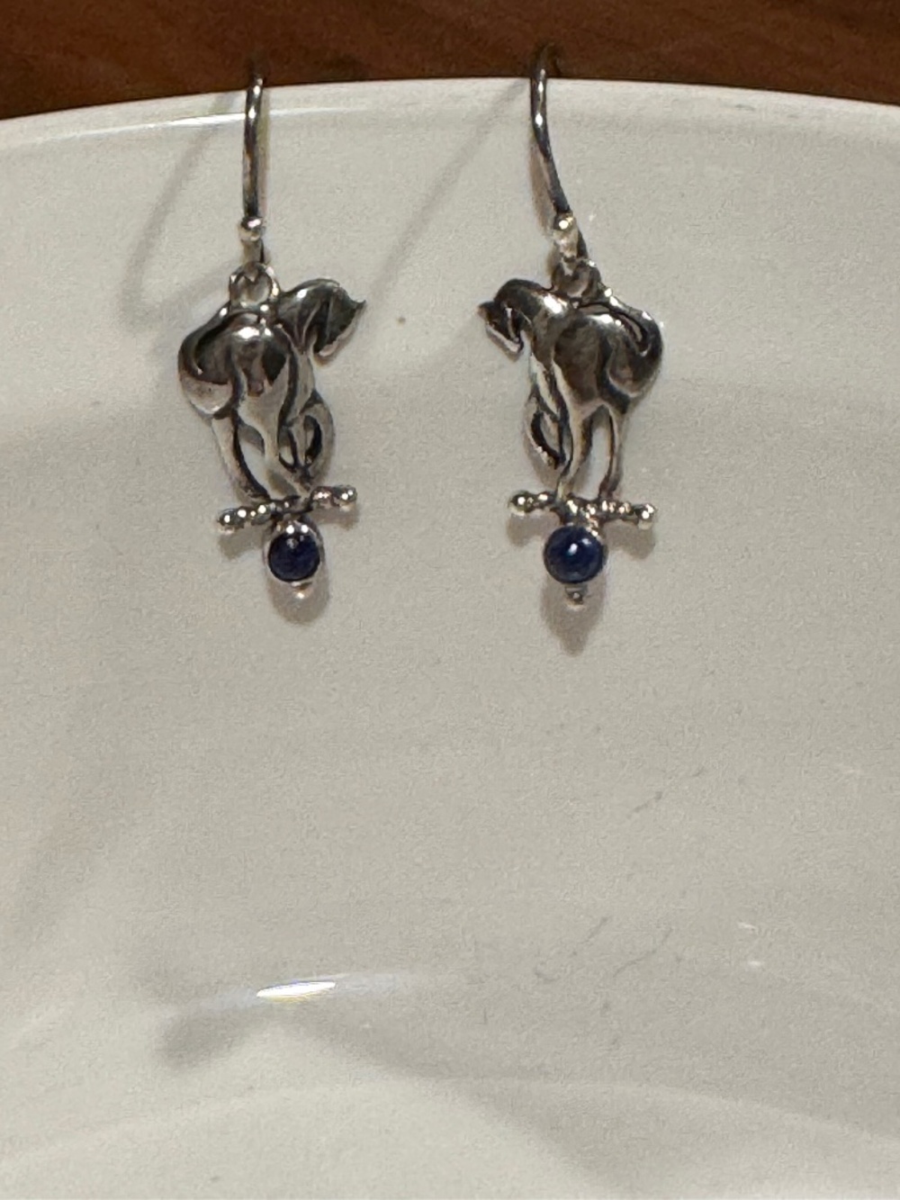 Silver horse earrings